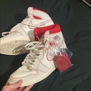 Air Jordan 1 High top. Size 13. White and Red. Never worn before.